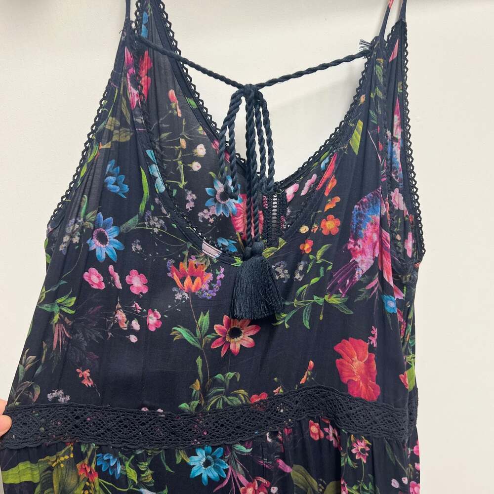 Next Beachwear Black and Floral Lace Dress - Maxi Size UK 10 - Picture 4 of 12